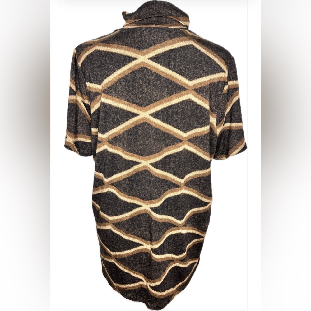 NWT - Lauren Ralph Lauren Diamond Print Turtle Neck Blouse Size 1X - Picture 5 of 7